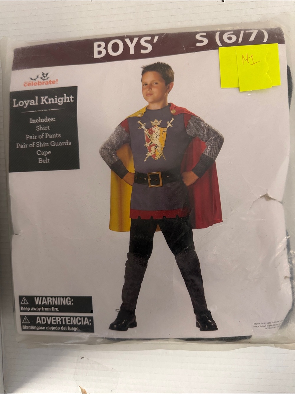 Celebrate! Loyal Knight Boys' Costume in Red, Yellow, and Gray
